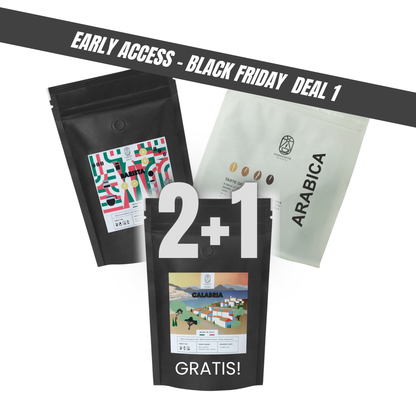 BLACK FRIDAY DEAL 1: Arabica + Barista + Calabria GRATIS (250g)