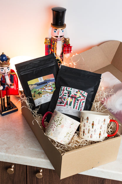 Zestaw Świąteczny: PuraCaffè Calabria 250g + PuraCaffè Barista 250g + 2 kubki